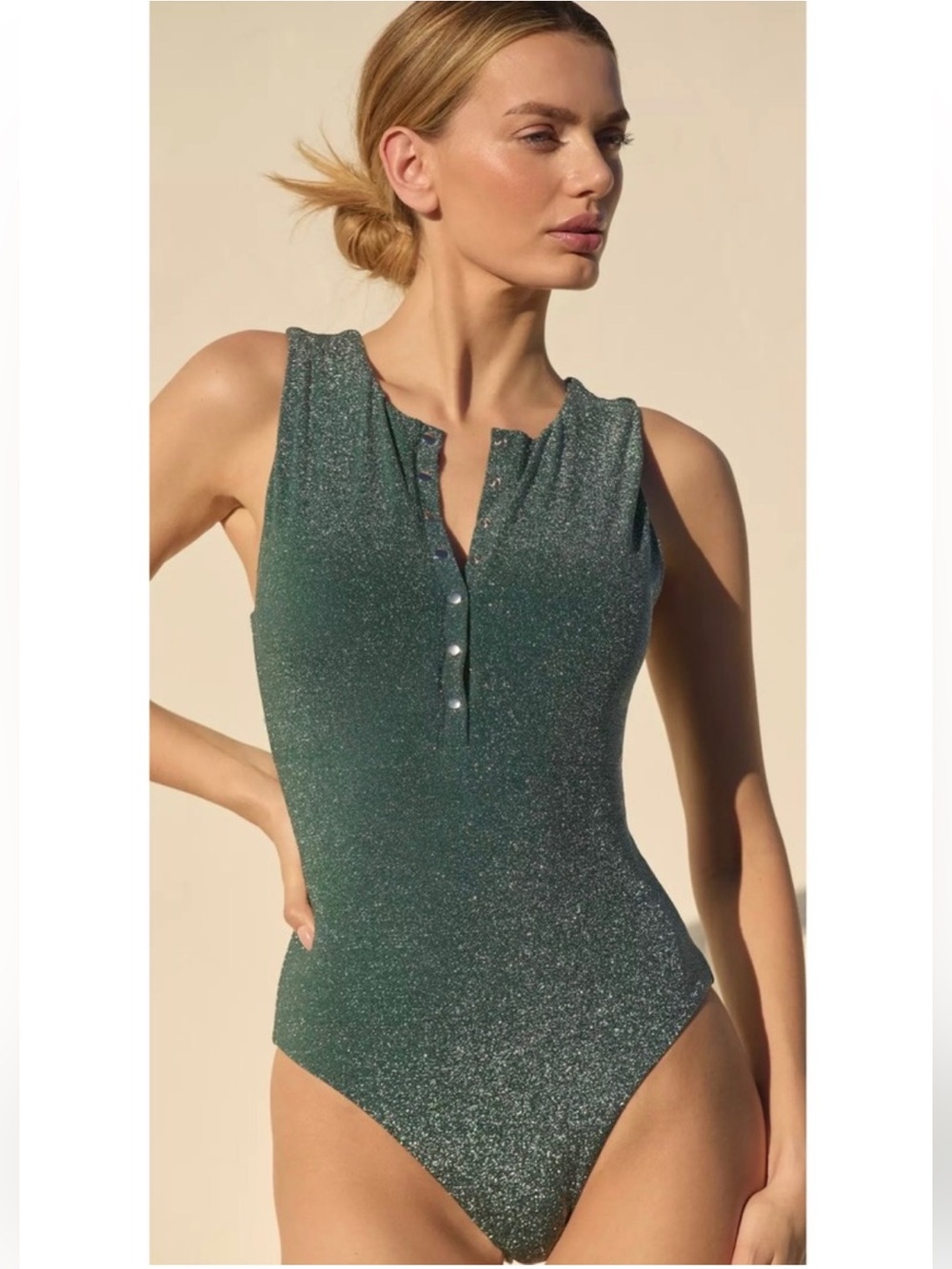 Andie Shimmer Cascade Green Swimsuit
